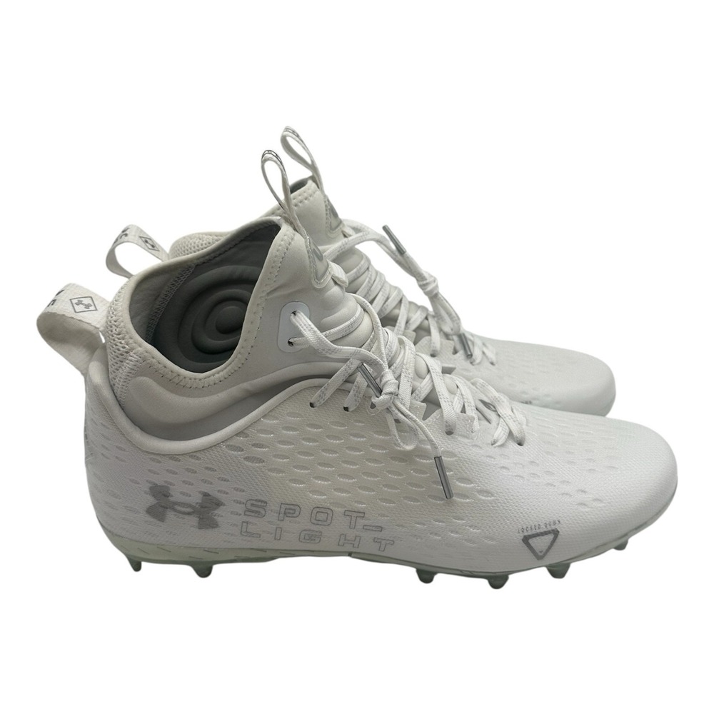 Under Armour UA Spotlight Lux MC 2.0 Football Cleats Men Sz 12 White 3025082-100